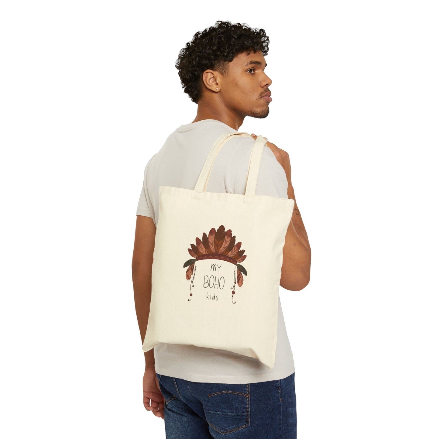 'MY BOHO KIDS' Cotton Canvas Tote                          - SALE